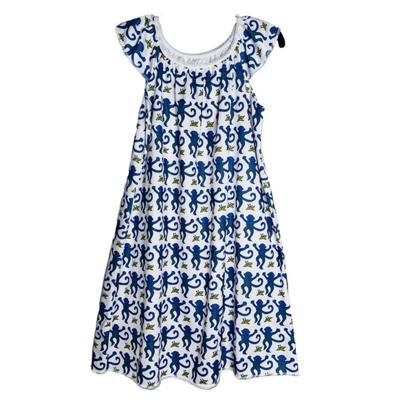 Roller Rabbit Other - Roller Rabbit Blue Monkey PJ's Girls Nightgown Gown NWT